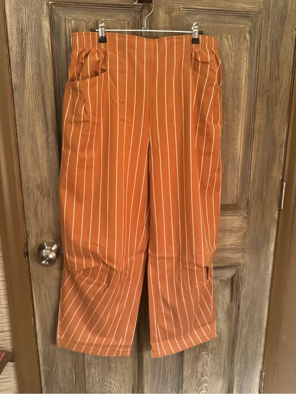 free People Rust Orange Striped Womens Casual Pants